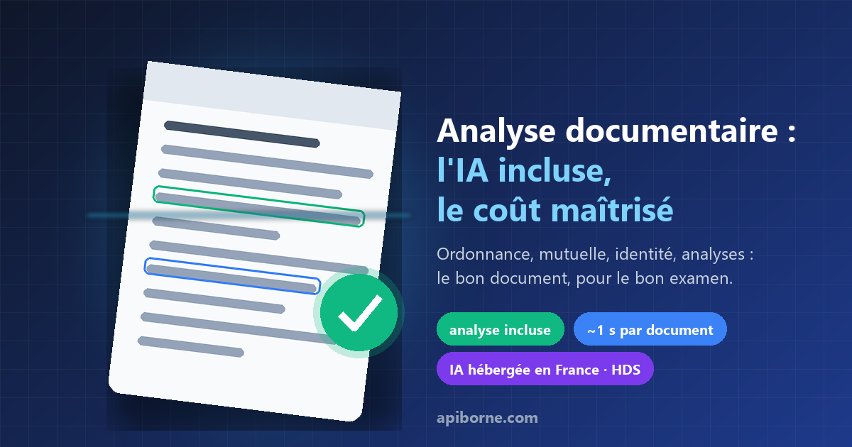 Document scanné à la borne et validé par l'analyse documentaire Apiborne : l'IA incluse, le coût maîtrisé
