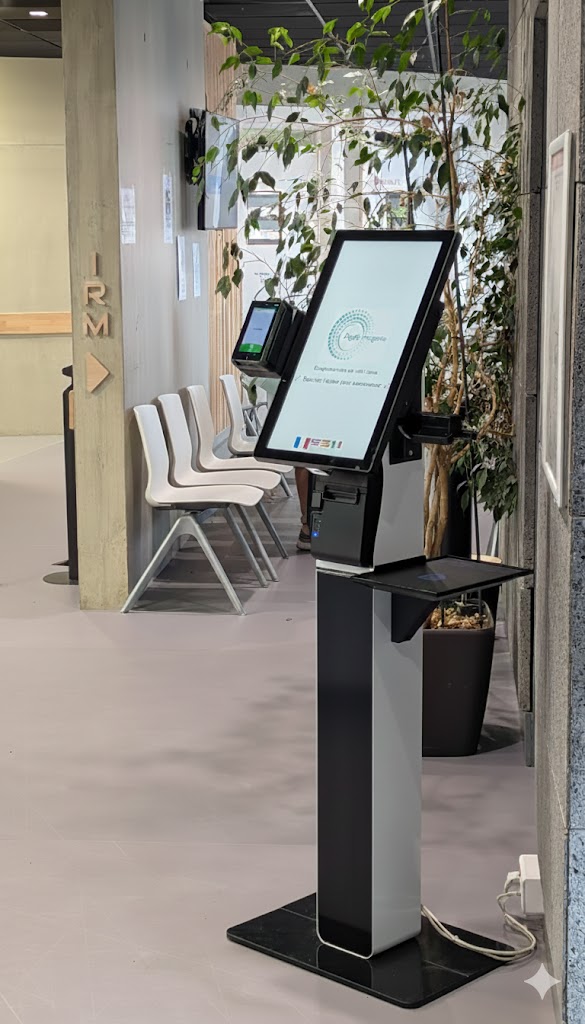 Borne Apiborne dans un centre d'imagerie médicale