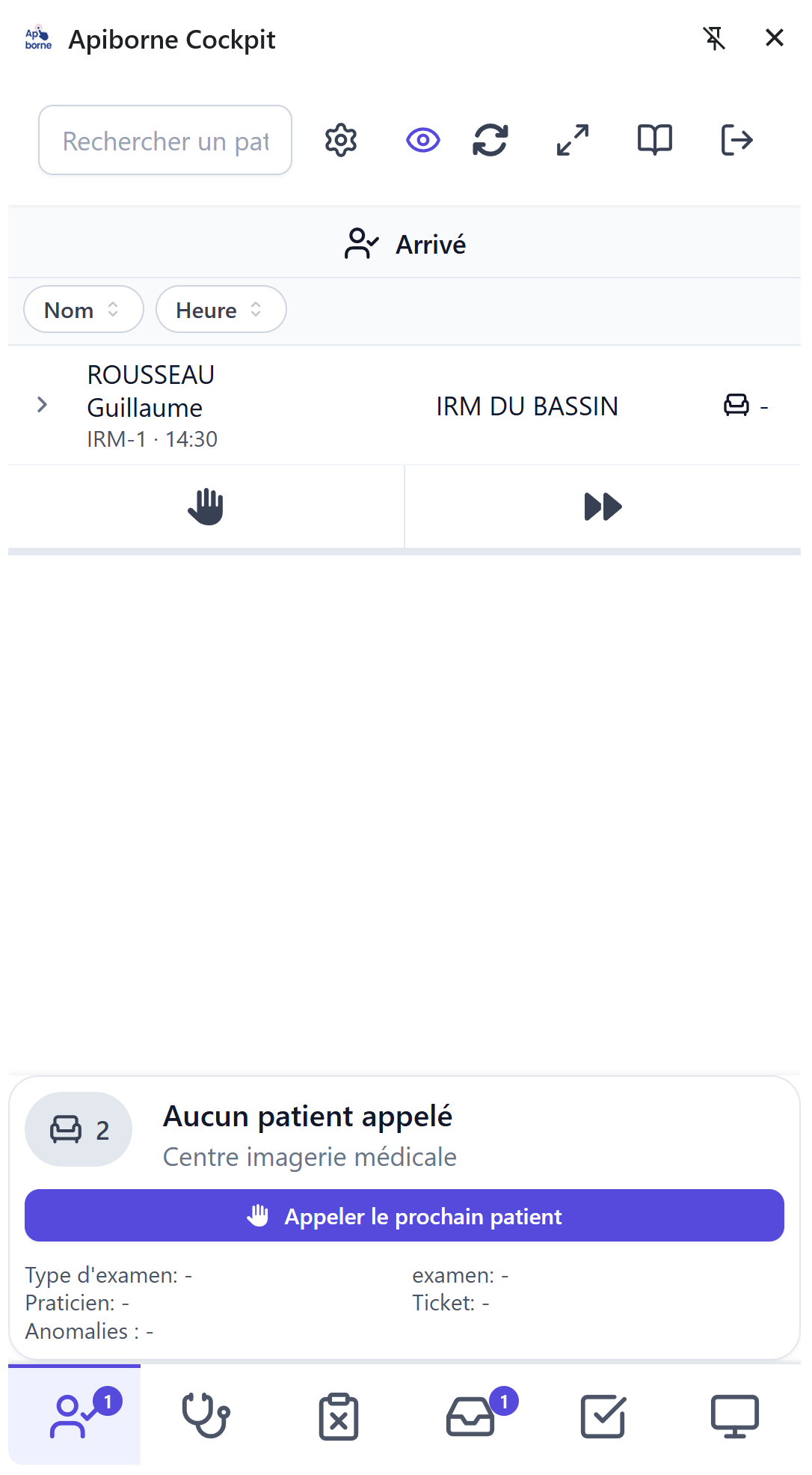 Extension Chrome Apiborne Cockpit - panneau latéral avec la file d'attente
